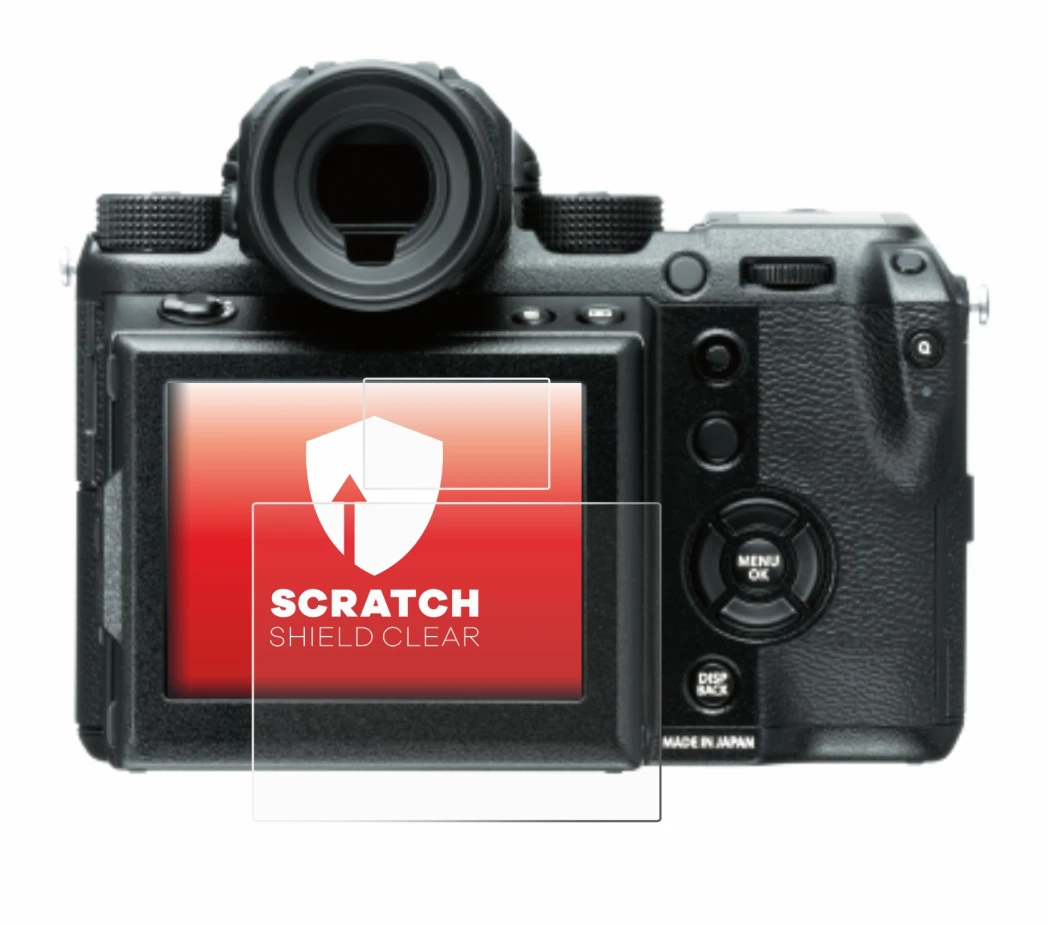 Image of the device Fujifilm GFX50S with a wide variety of screen protectors.