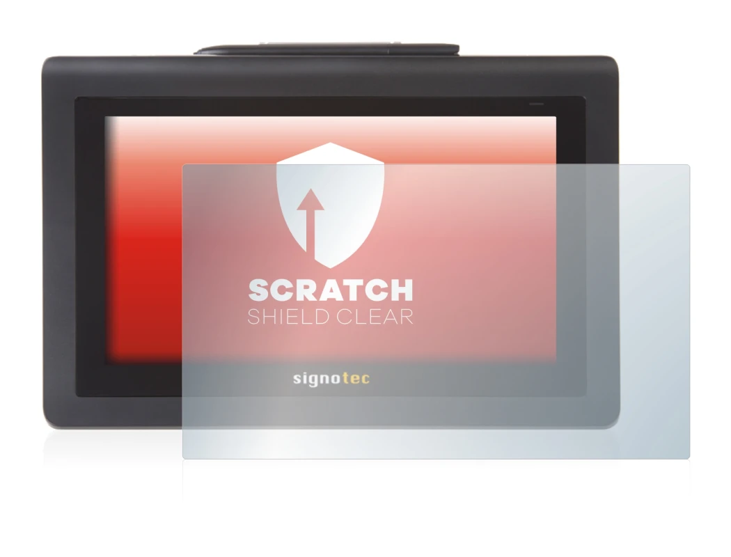 Image of the device Signotec Signature Pad Delta with a wide variety of screen protectors.