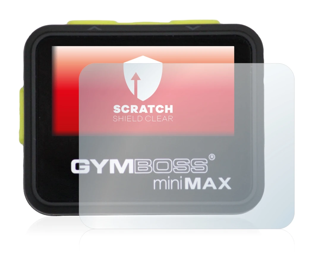 Image of the device Gymboss Minimax with a wide variety of screen protectors.