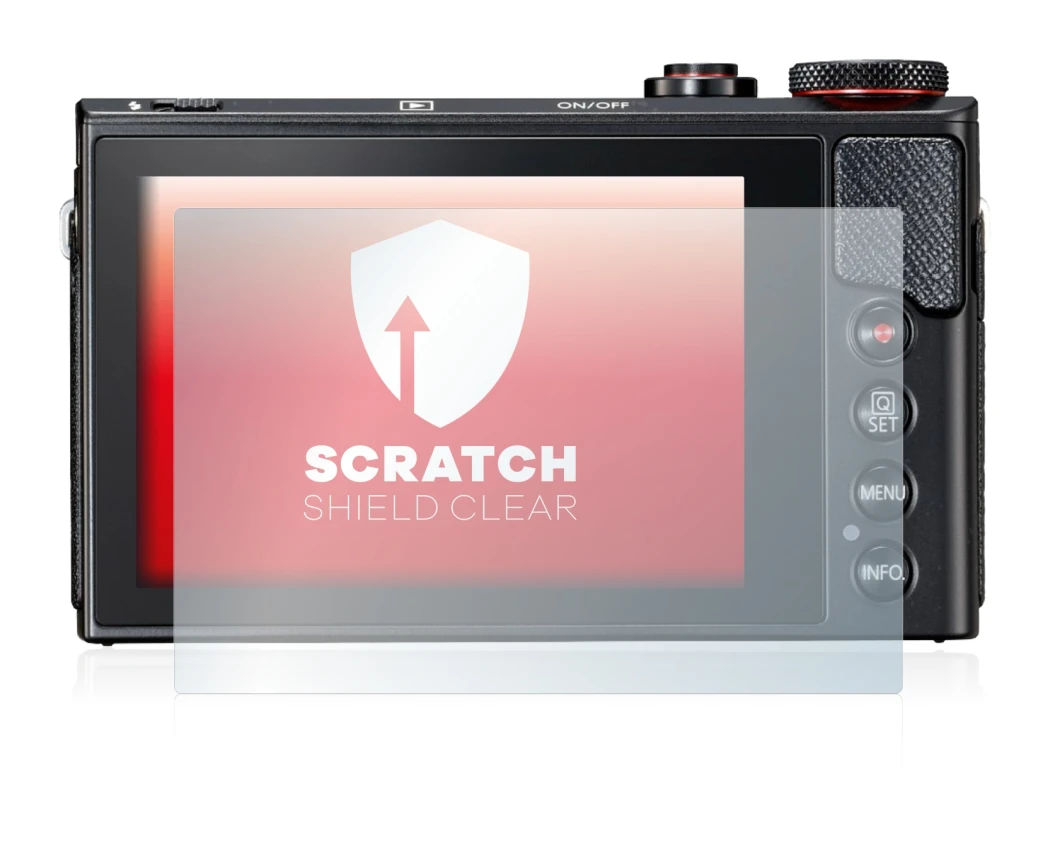 Image of the device Canon PowerShot G9 X Mark II with a wide variety of screen protectors.