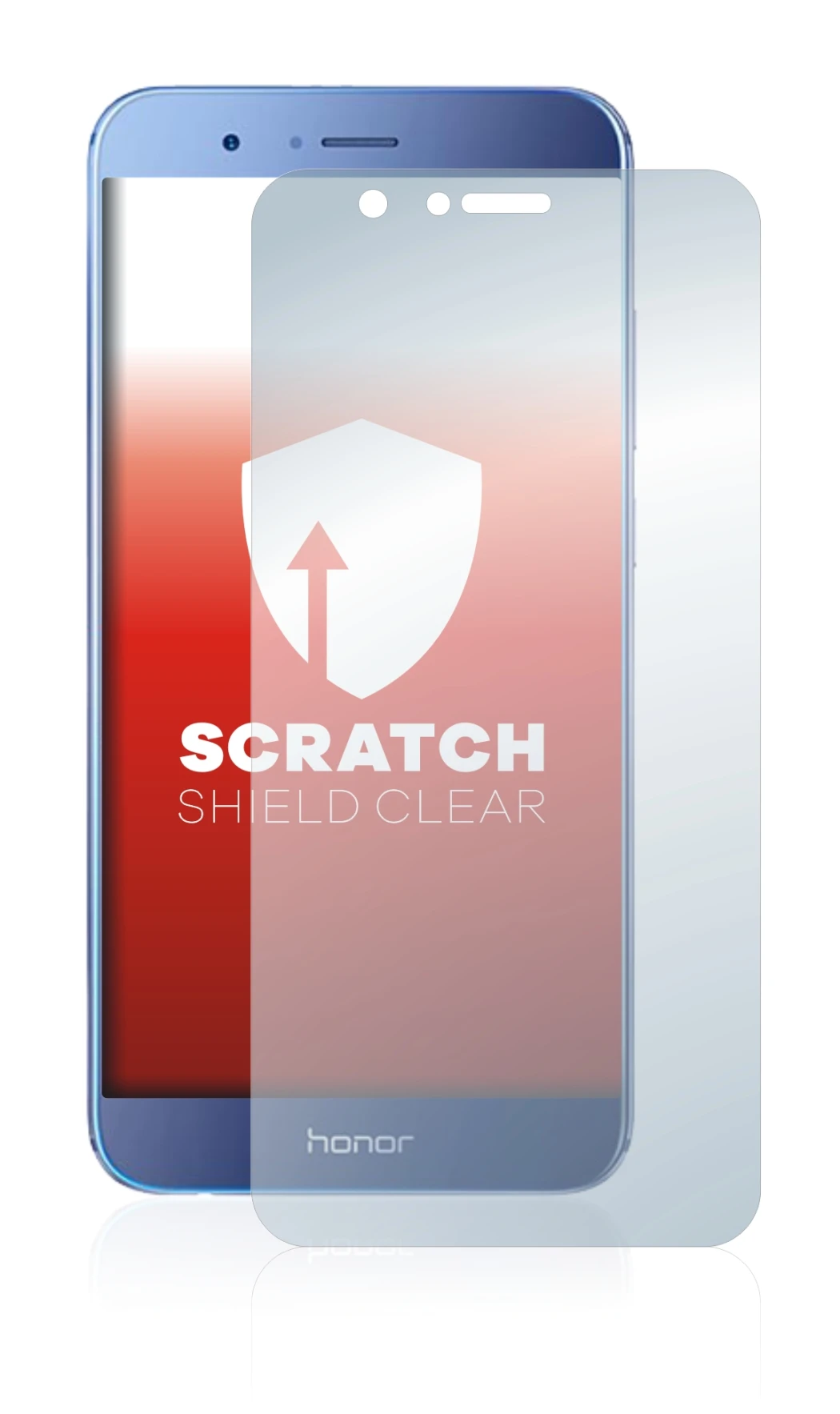 Image of the device Honor 8 Pro with a wide variety of screen protectors.