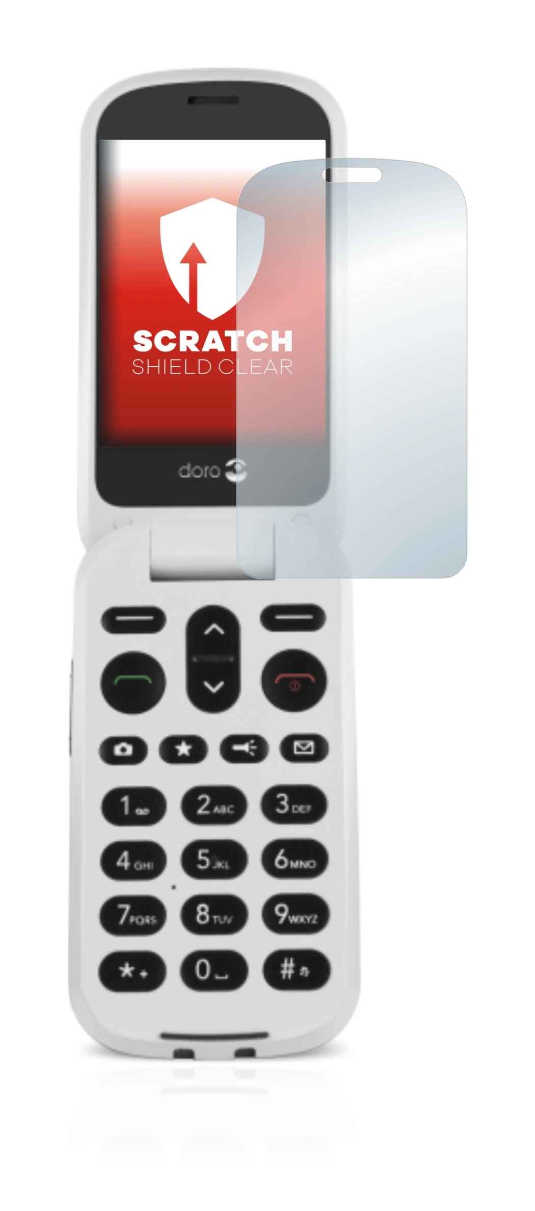 Image of the device Doro 6050 with a wide variety of screen protectors.