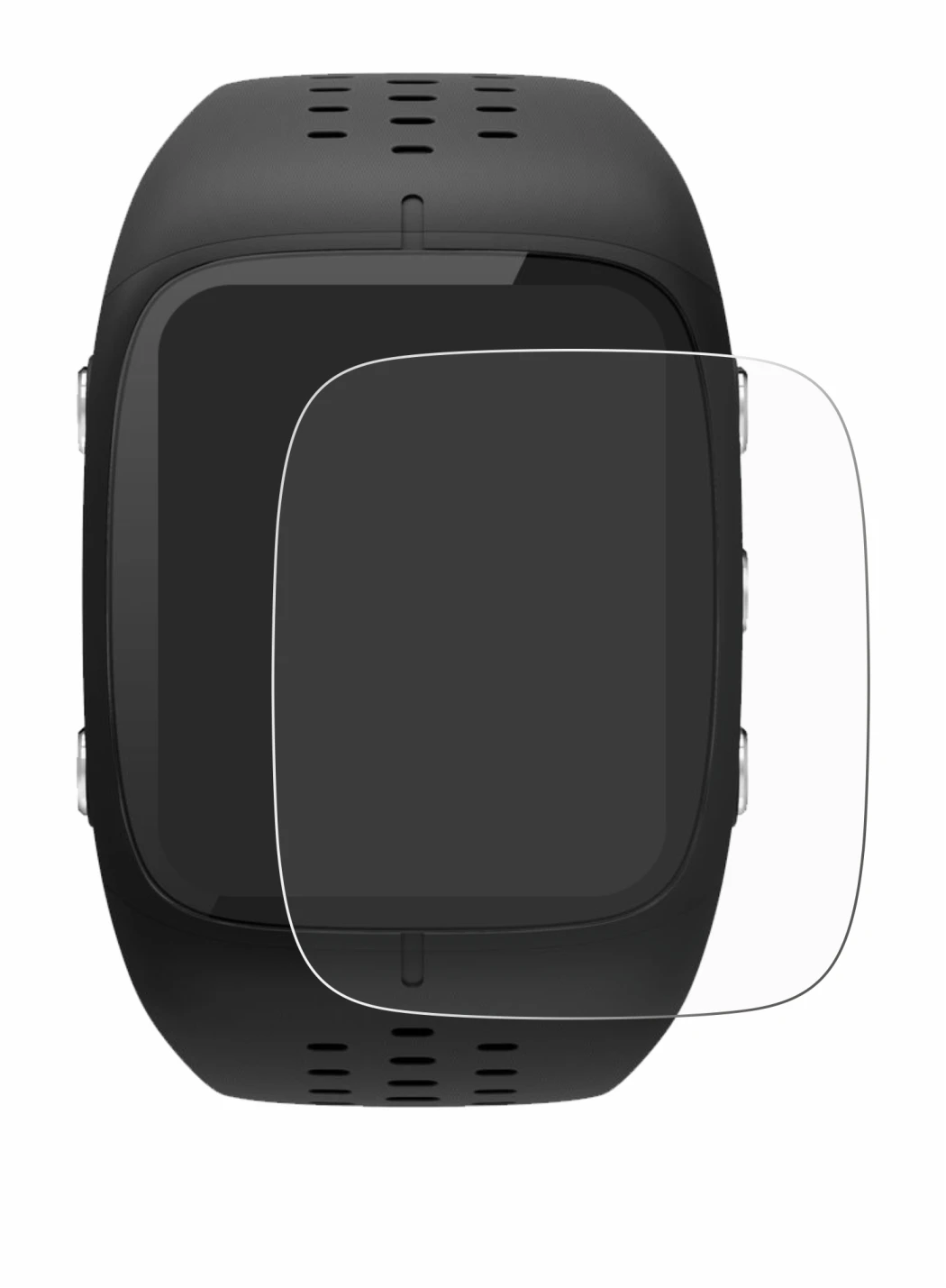 Image of the device Polar M430 with a wide variety of screen protectors.