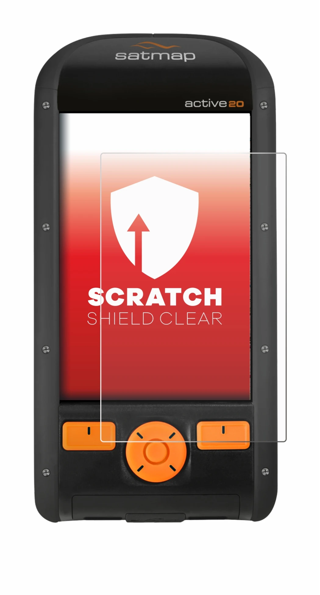 Image of the device Satmap Active 20 with a wide variety of screen protectors.