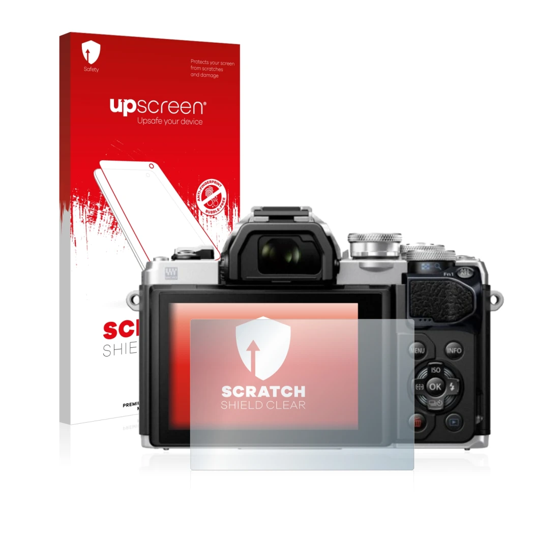 Front side of a product packaging with the brand logo upscreen. Next to it is the device Olympus OM-D E-M10 Mark III shown wit