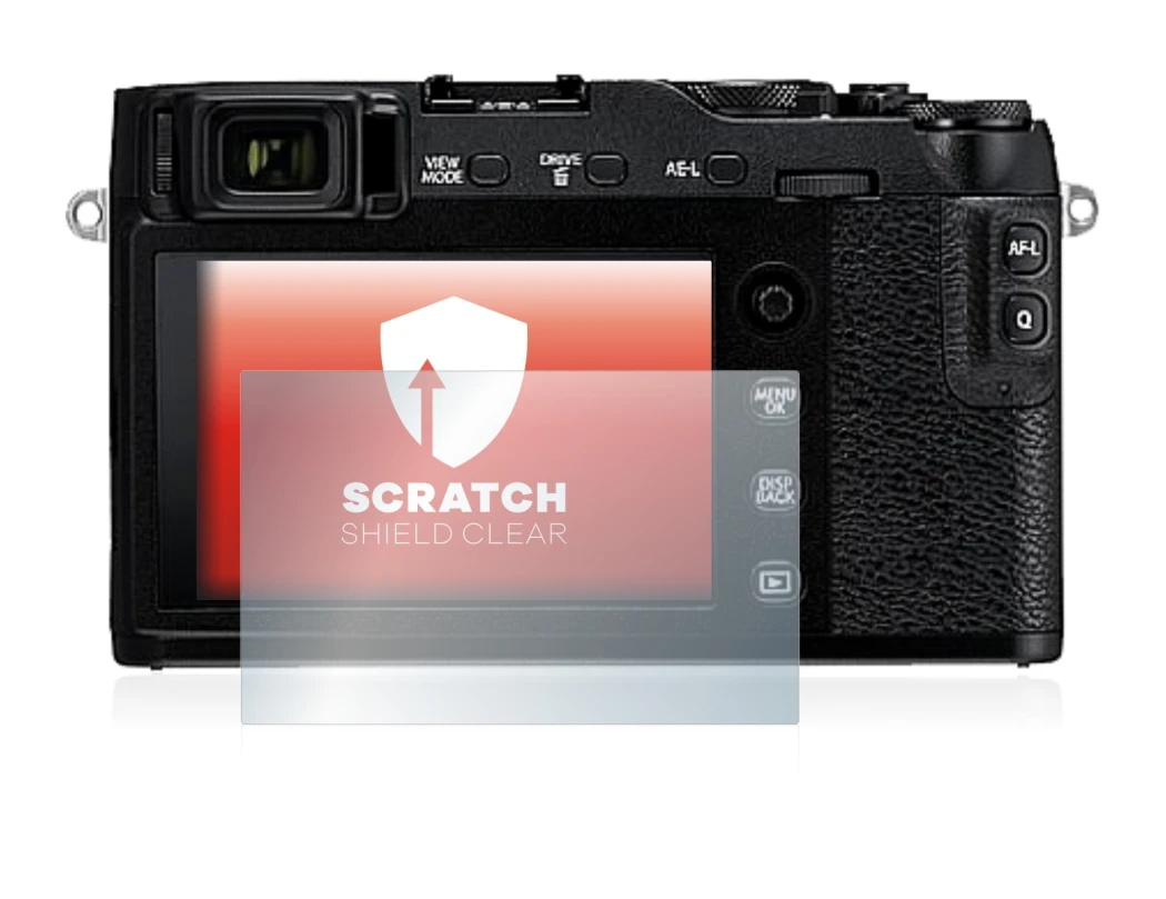 Image of the device Fujifilm X-E3 with a wide variety of screen protectors.