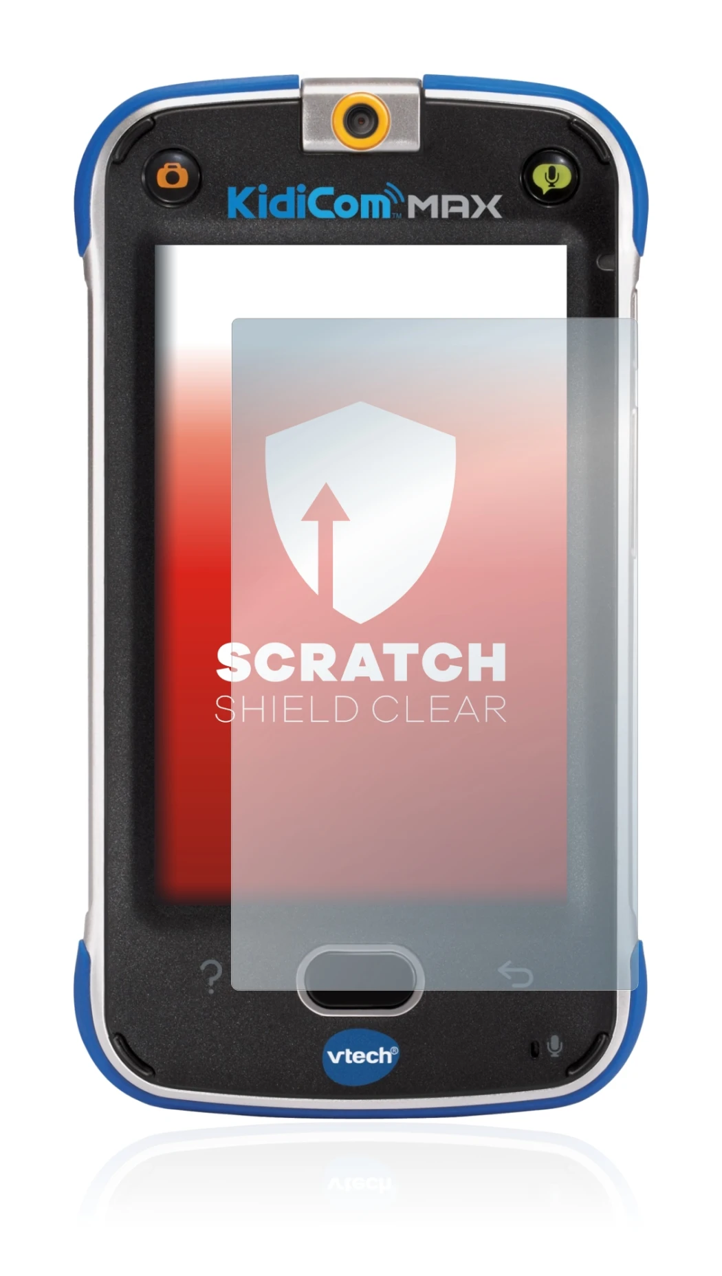 Image of the device Vtech Kidicom Max with a wide variety of screen protectors.