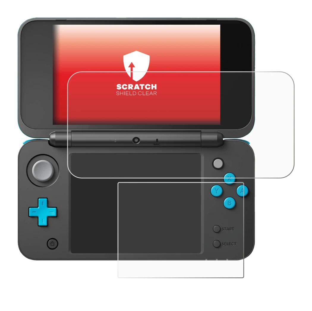 Image of the device New Nintendo 2DS XL with a wide variety of screen protectors.