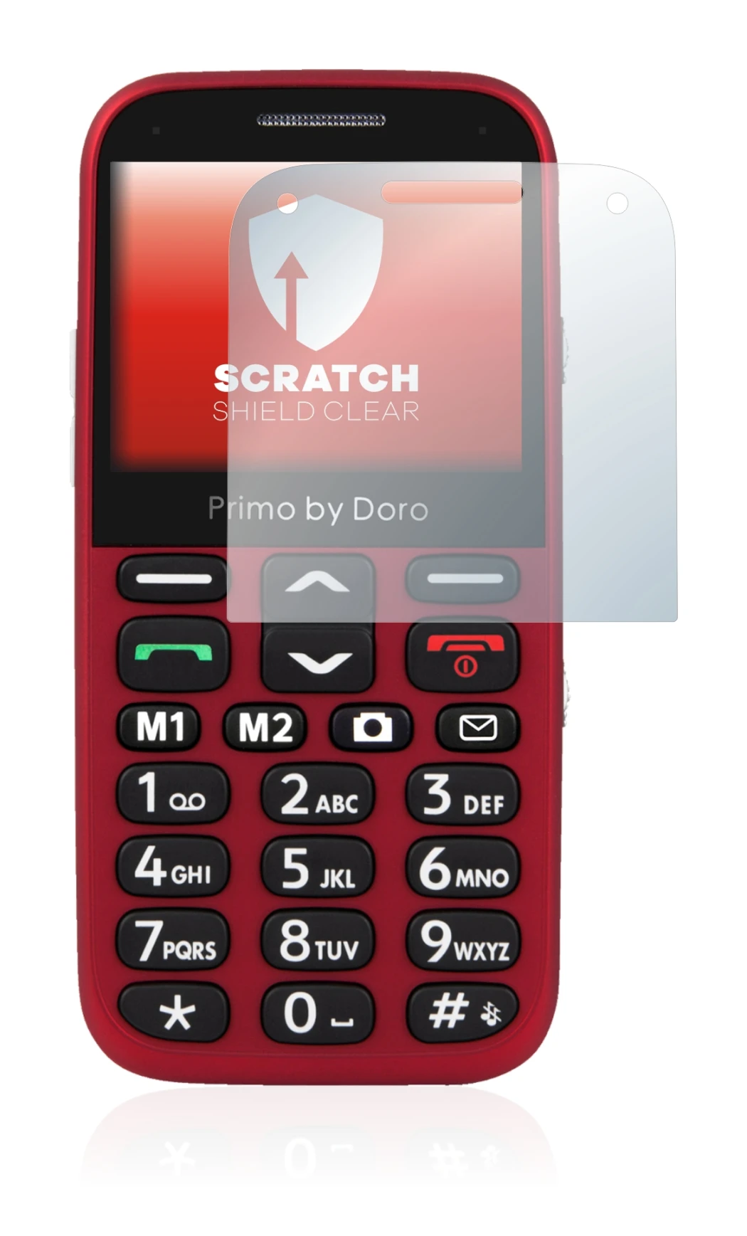 Image of the device Doro Primo 366 with a wide variety of screen protectors.