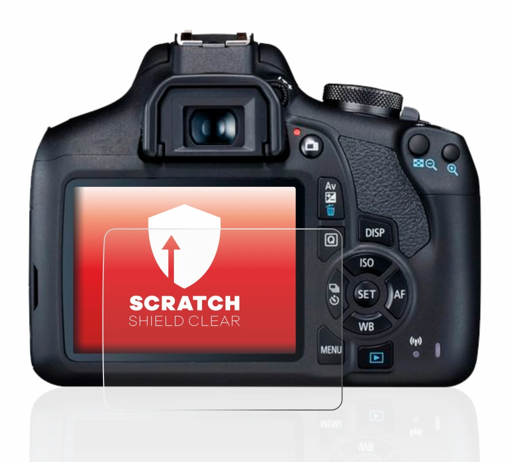 Image of the device Canon EOS 2000D with a wide variety of screen protectors.