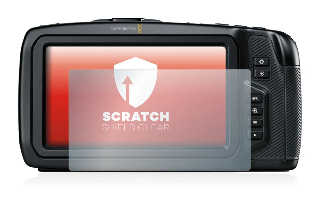 Image of the device Blackmagic Pocket Cinema Camera 4K with a wide variety of screen protectors.