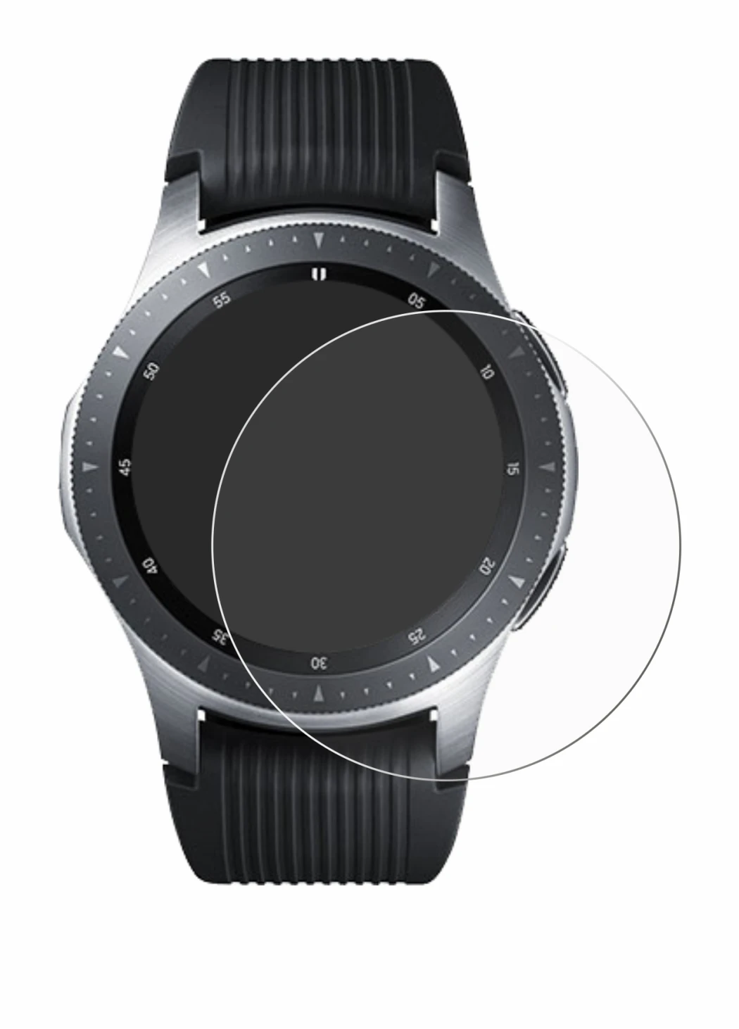 Image of the device Samsung Galaxy Watch (46 mm) with a wide variety of screen protectors.