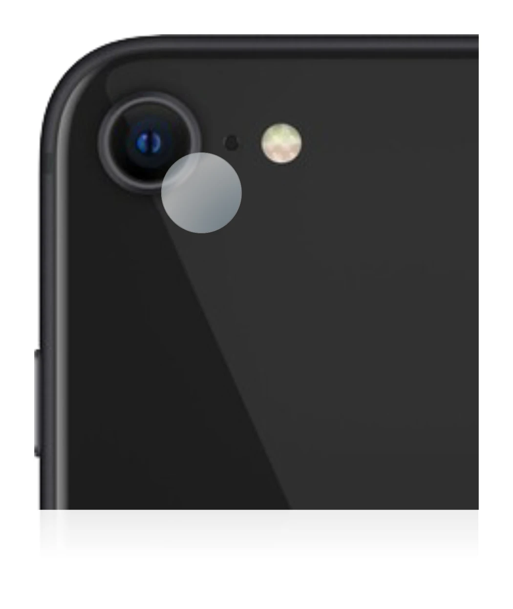 Image of the device Apple iPhone SE 2 2020 (ONLY Camera Lens) with a wide variety of screen protectors.