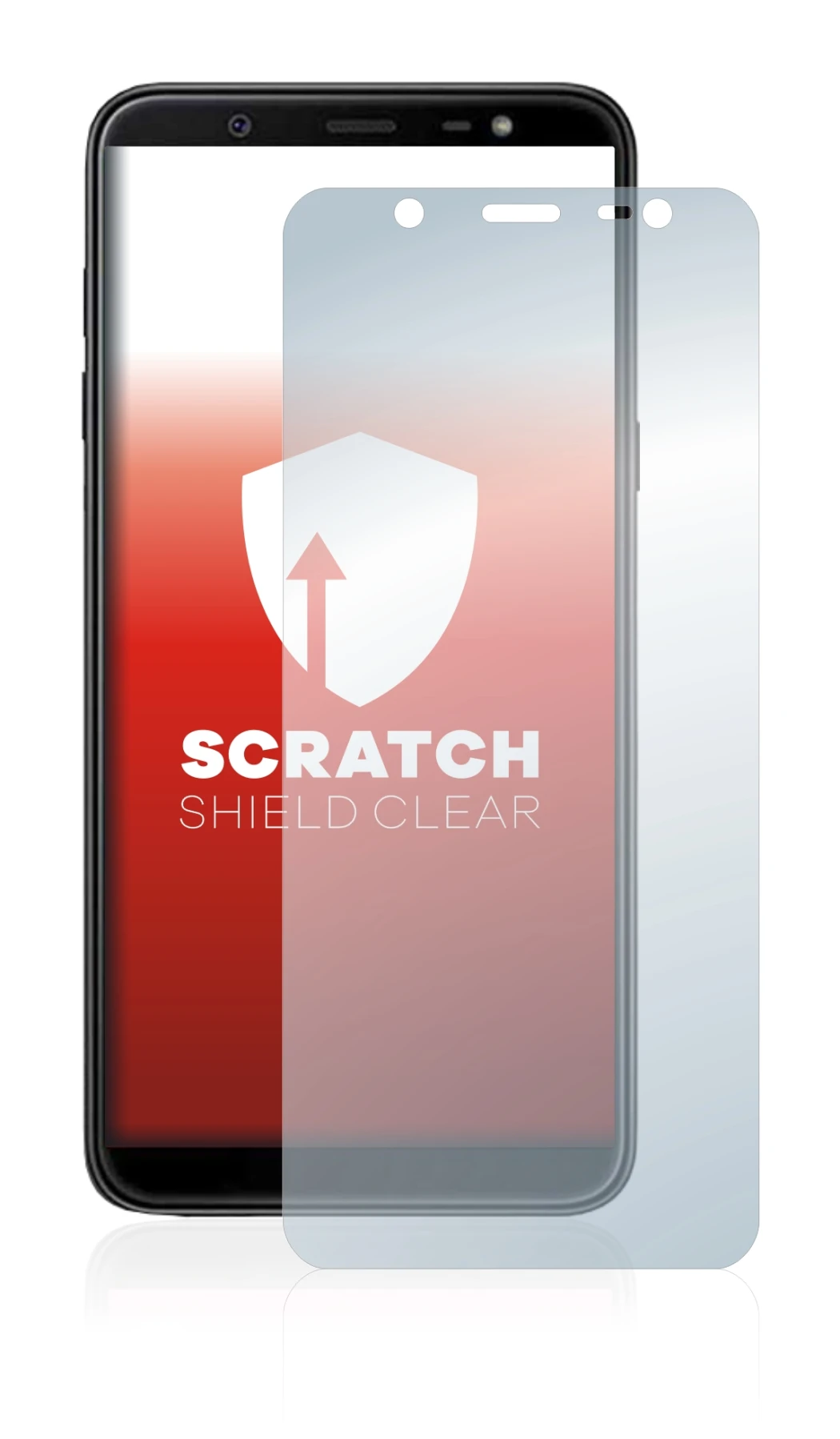 Image of the device Samsung Galaxy J8 2018 with a wide variety of screen protectors.