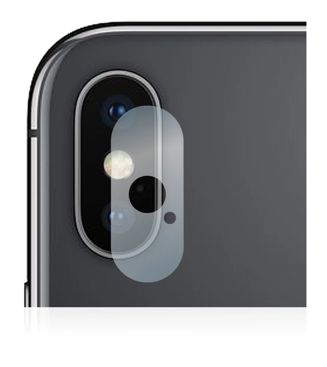 Image of the device Apple iPhone Xs (ONLY Camera Lens) with a wide variety of screen protectors.