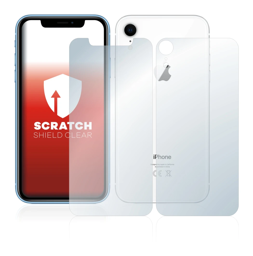 Image of the device Apple iPhone XR (Front+Back) with a wide variety of screen protectors.