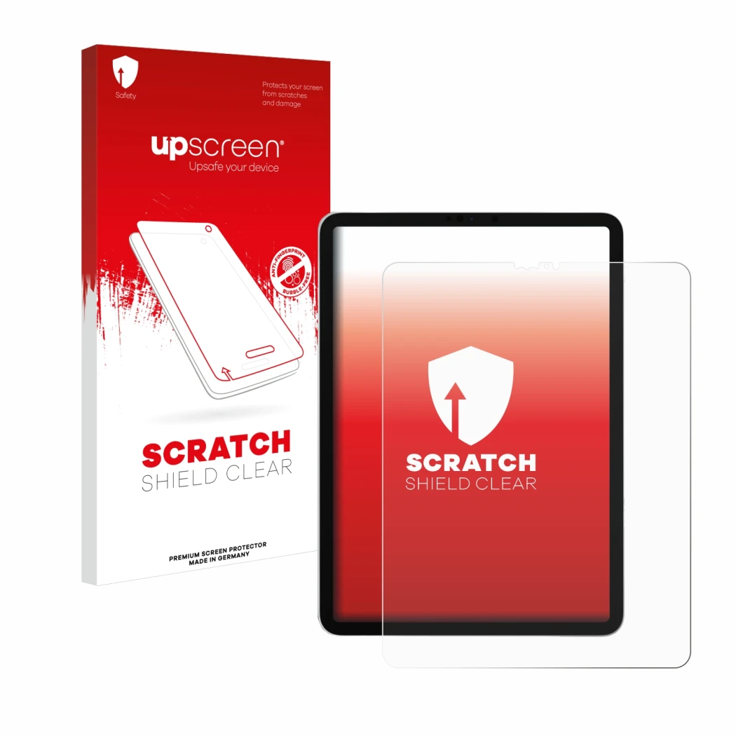 Front side of a product packaging with the brand logo upscreen. Next to it is the device Apple iPad Pro 12.9