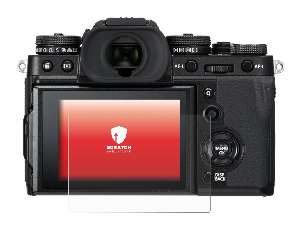Image of the device Fujifilm X-T3 with a wide variety of screen protectors.
