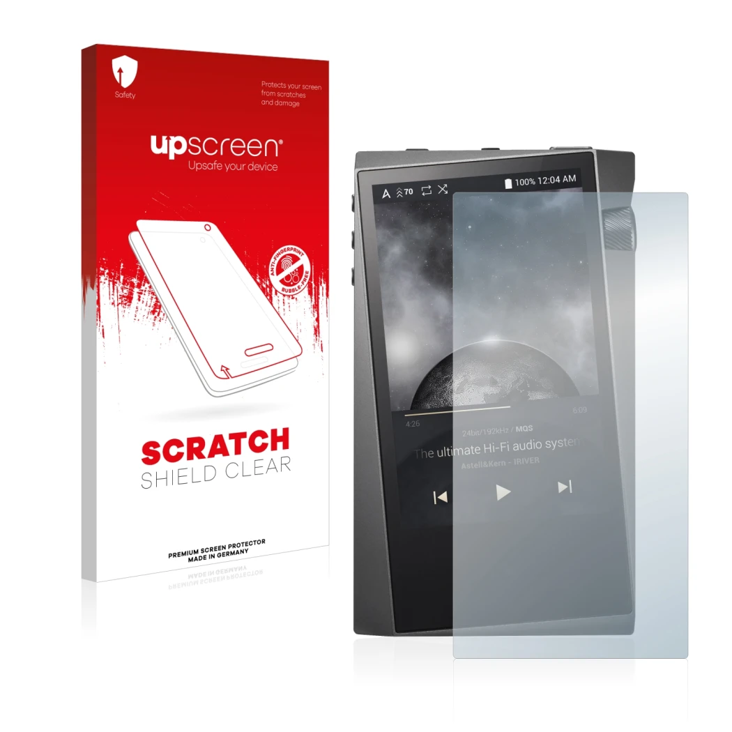 Front side of a product packaging with the brand logo upscreen. Next to it is the device Astell&Kern A&norma SR15 shown with t