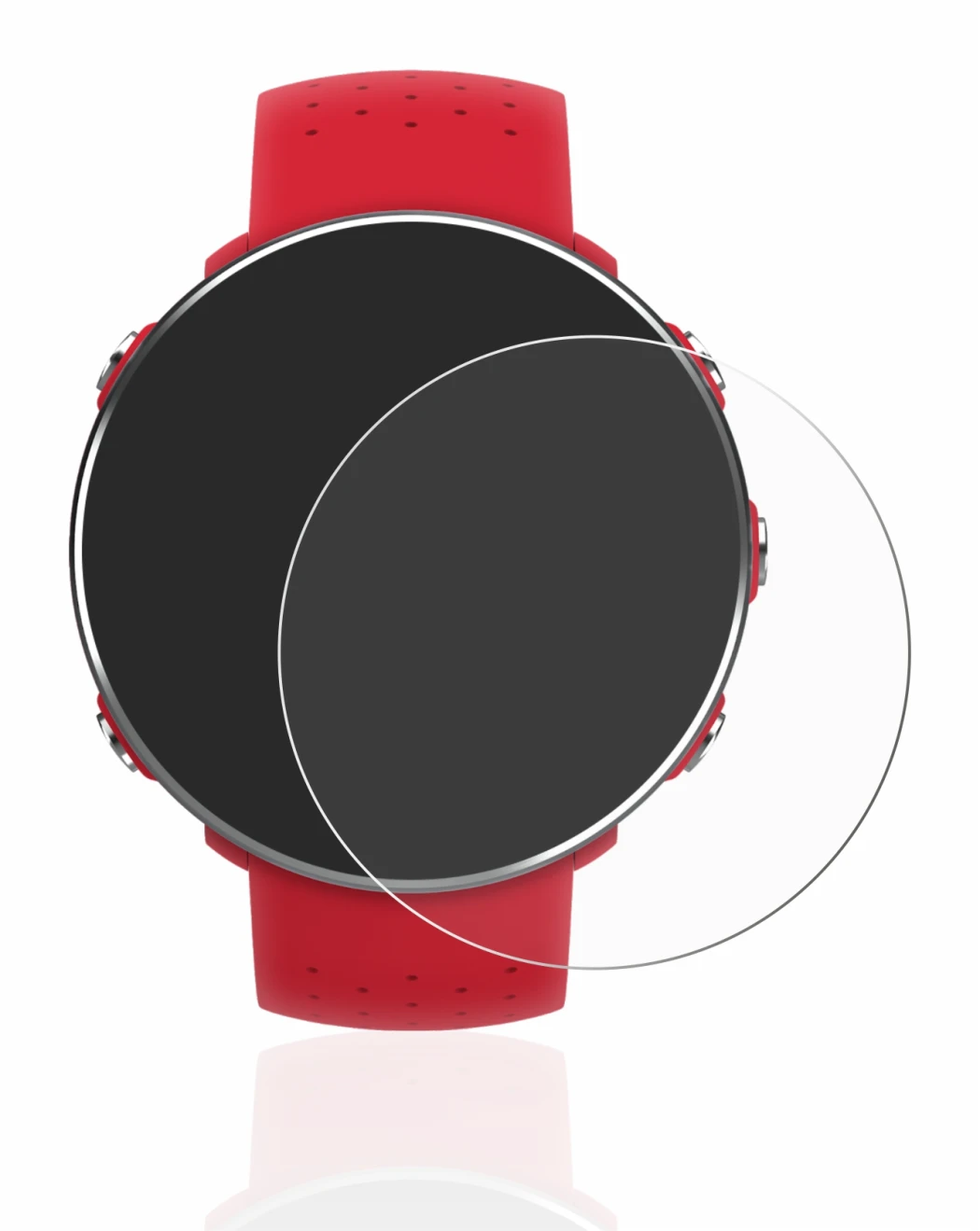 Image of the device Polar Vantage M with a wide variety of screen protectors.