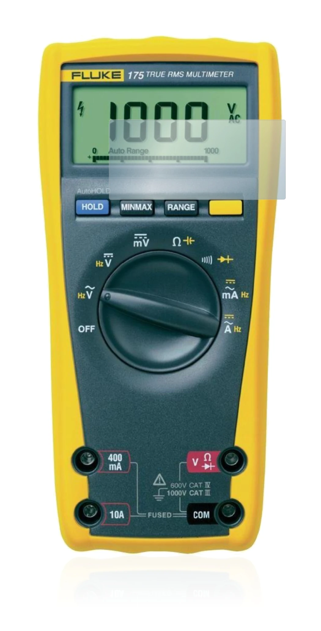 Image of the device Fluke MultiMeter 175 with a wide variety of screen protectors.