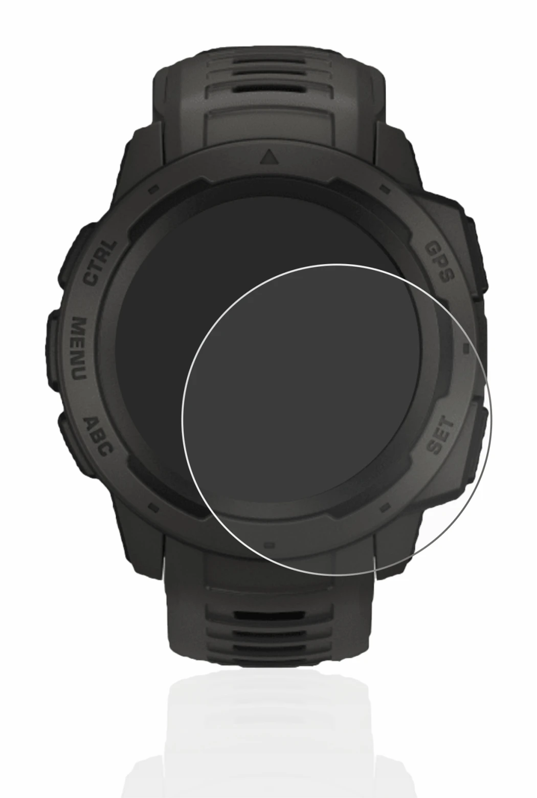 Image of the device Garmin Instinct with a wide variety of screen protectors.