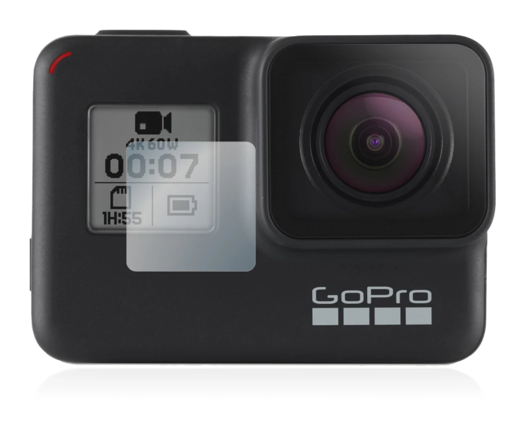 Image of the device GoPro Hero 7 Black (Front display) with a wide variety of screen protectors.