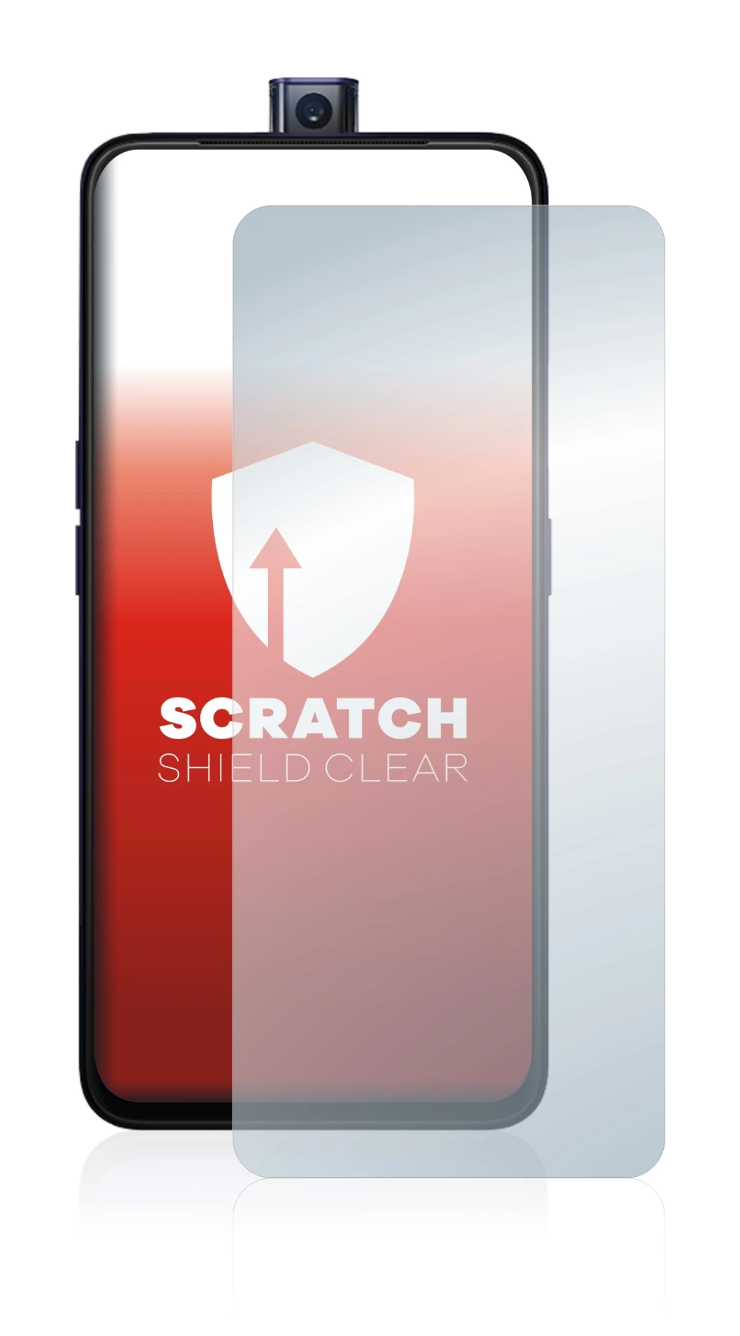Image of the device Oppo F11 Pro with a wide variety of screen protectors.