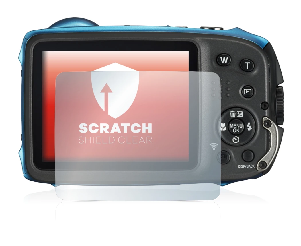 Image of the device Fujifilm FinePix XP140 with a wide variety of screen protectors.