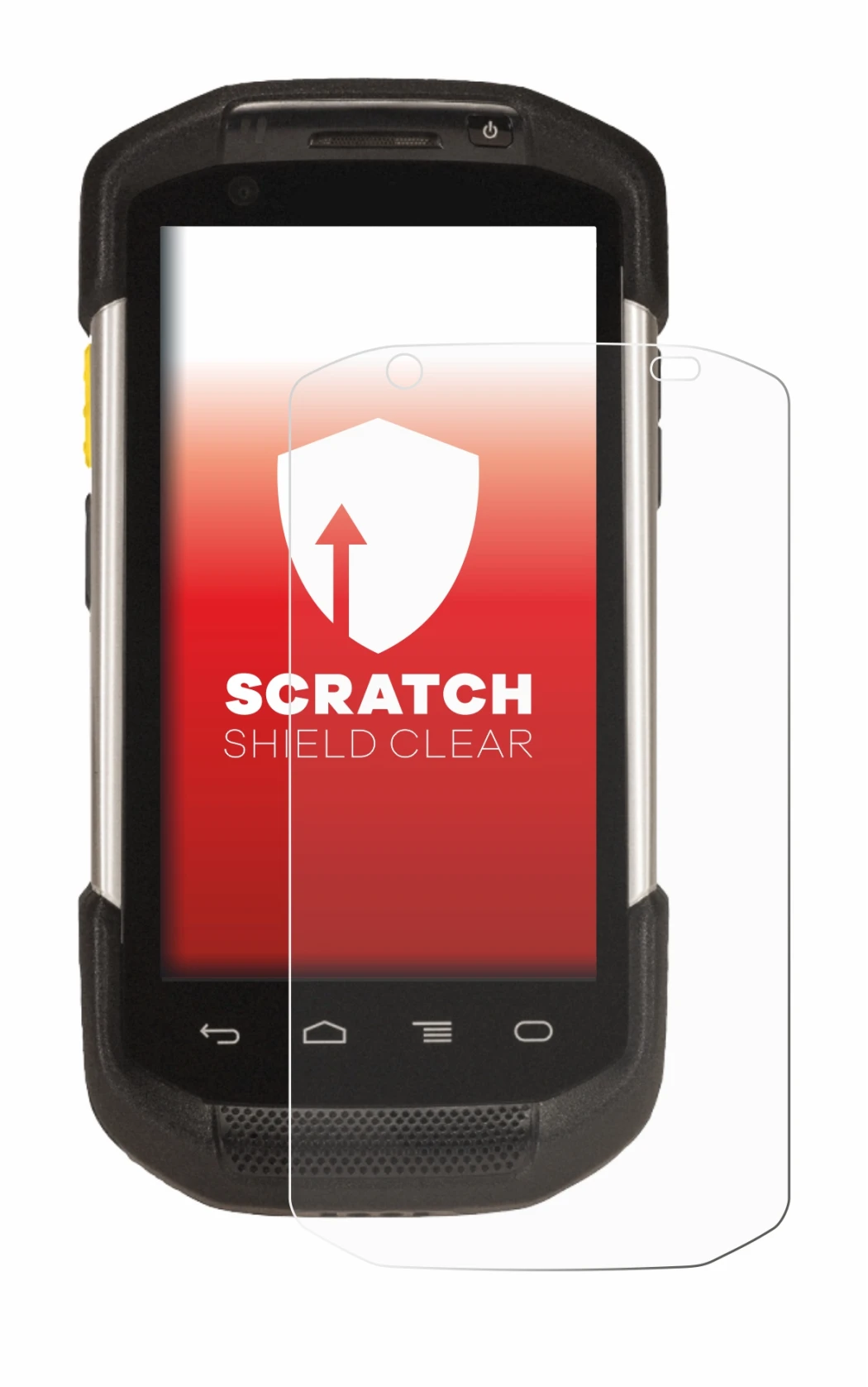 Image of the device Zebra TC77 with a wide variety of screen protectors.