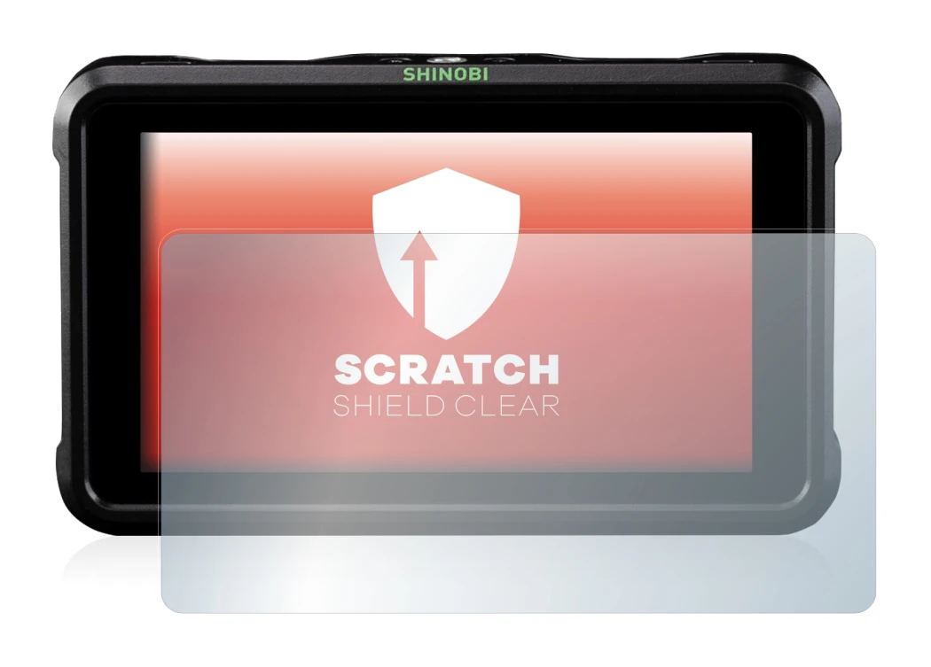 Image of the device Atomos Shinobi with a wide variety of screen protectors.