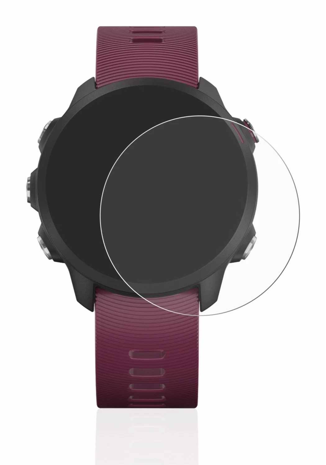 Image of the device Garmin Forerunner 245 with a wide variety of screen protectors.