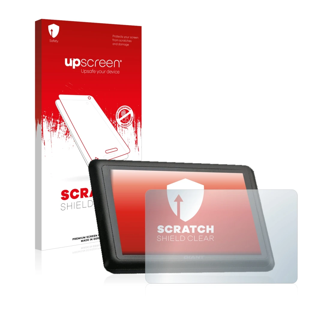 Front side of a product packaging with the brand logo upscreen. Next to it is the device Giant RideControl Charge shown with t