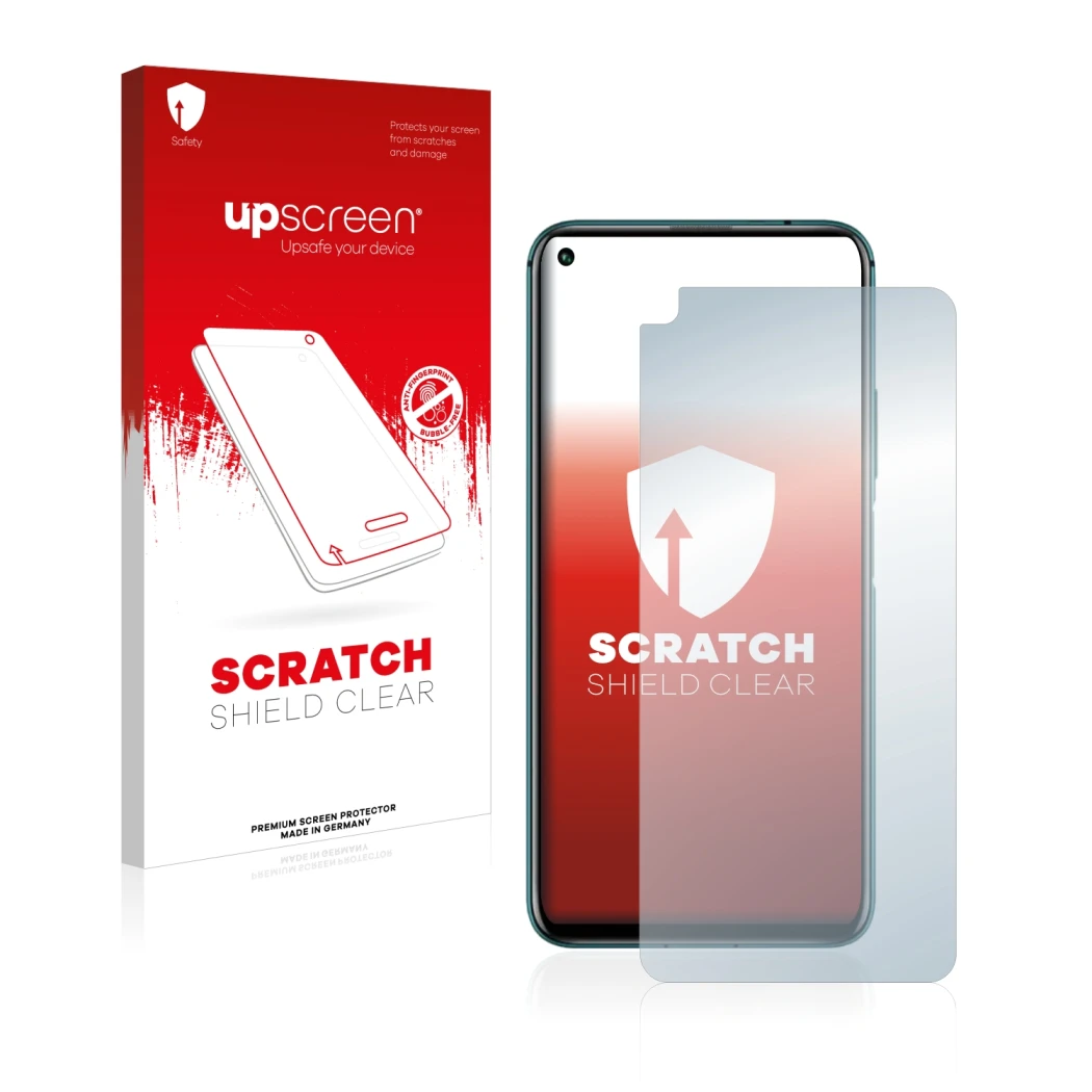 Front side of a product packaging with the brand logo upscreen. Next to it is the device Honor 20 Pro shown with the correspon