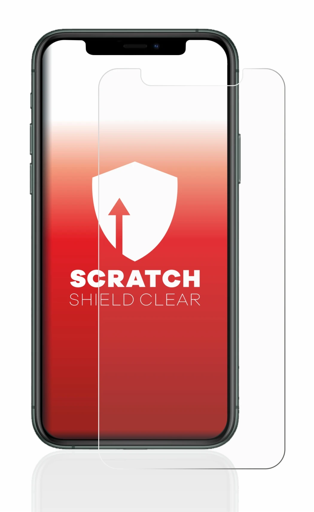 Image of the device Apple iPhone 11 Pro with a wide variety of screen protectors.