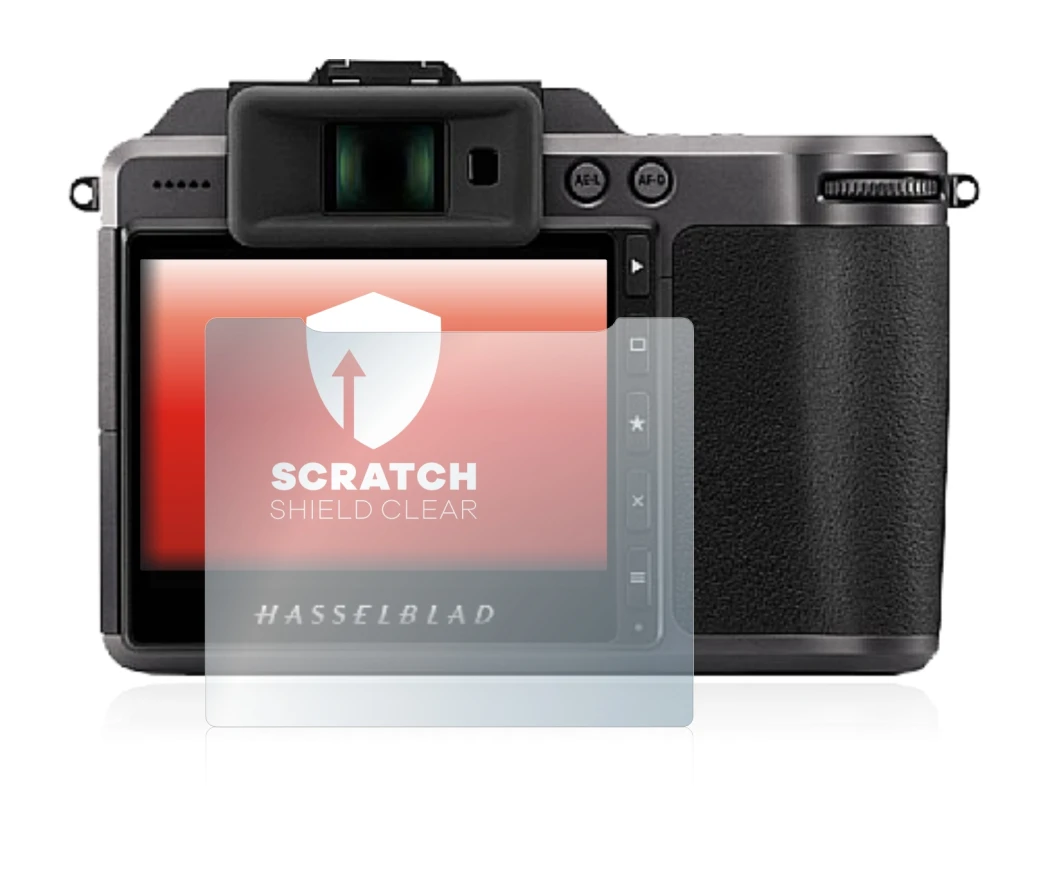 Image of the device Hasselblad X1D II 50C with a wide variety of screen protectors.