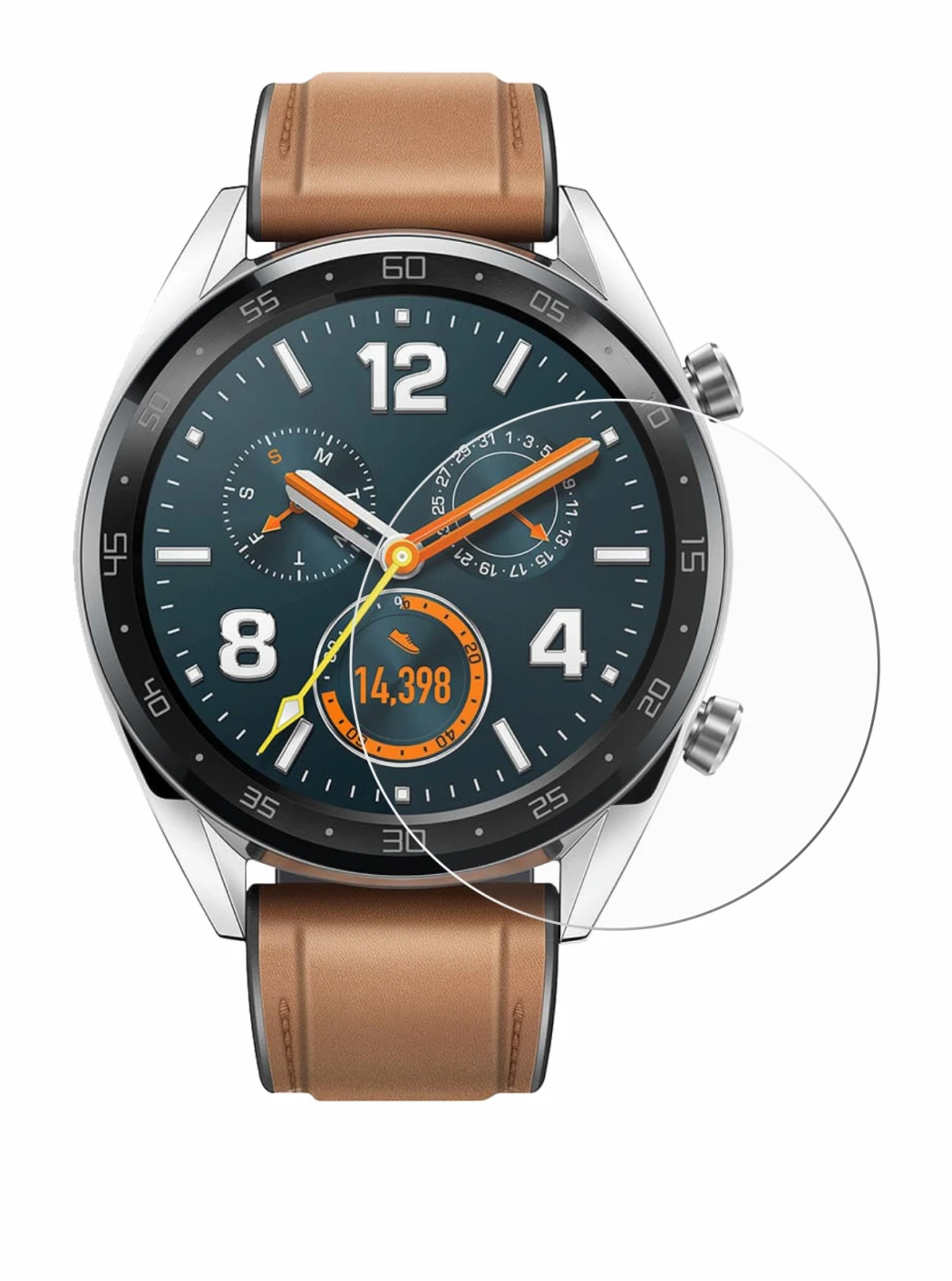 Image of the device Huawei Watch GT Classic with a wide variety of screen protectors.