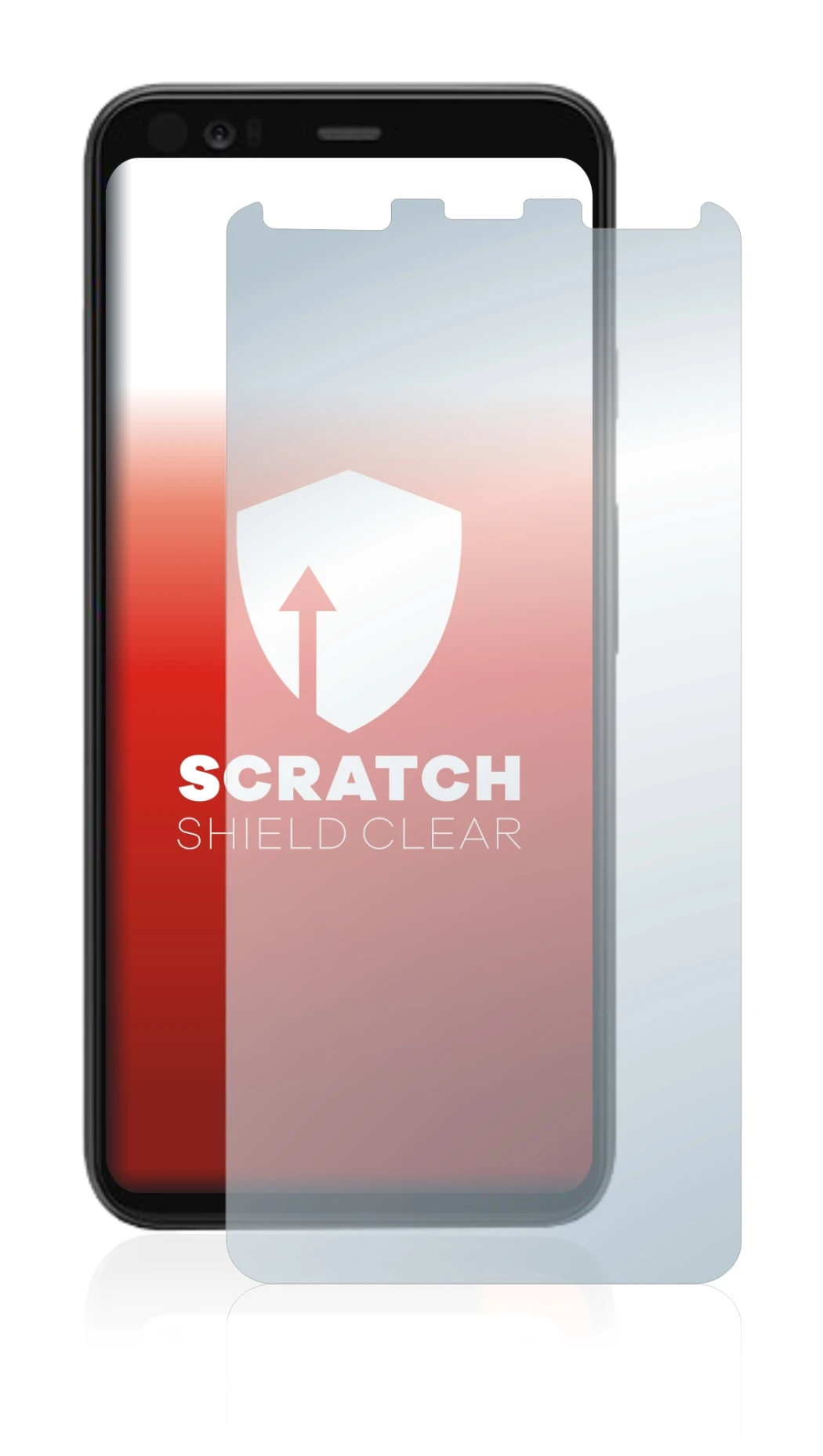 Image of the device Google Pixel 4 with a wide variety of screen protectors.