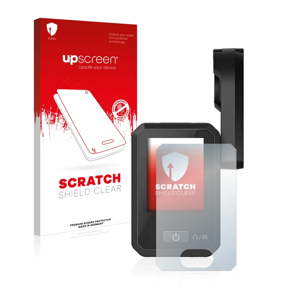 Front side of a product packaging with the brand logo upscreen. Next to it is the device Flyer Display D0 shown with the corre