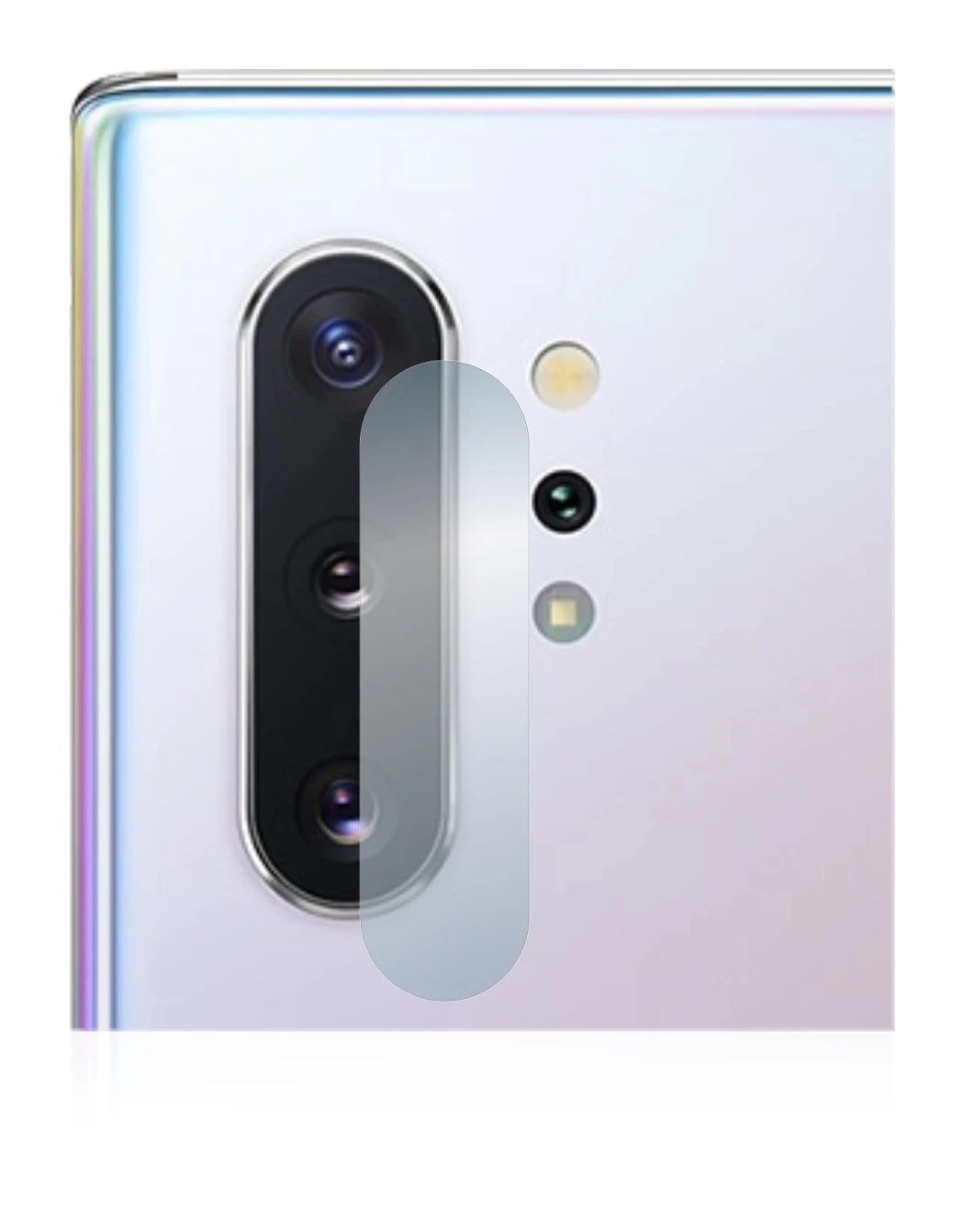 Image of the device Samsung Galaxy Note 10 Plus (ONLY Camera Lens) with a wide variety of screen protectors.