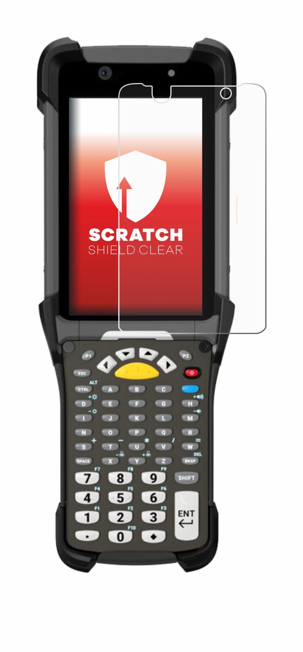 Image of the device Zebra MC9300 with a wide variety of screen protectors.