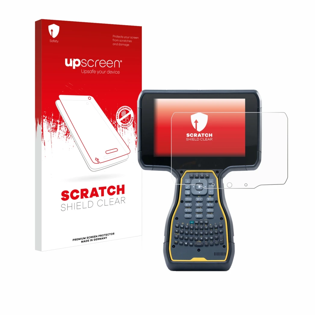 Front side of a product packaging with the brand logo upscreen. Next to it is the device Trimble TSC7 Controller shown with th