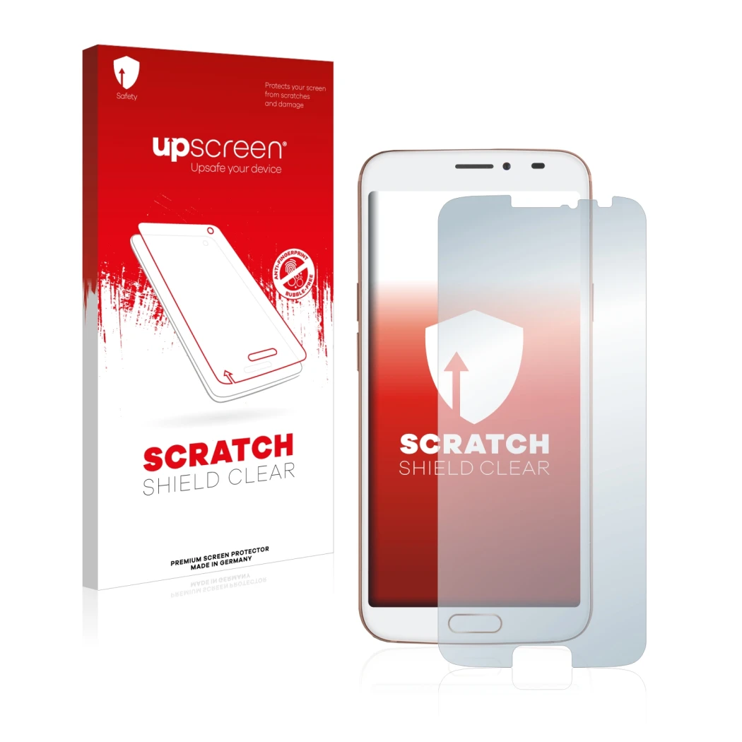 Front side of a product packaging with the brand logo upscreen. Next to it is the device Doro 8080 shown with the correspondin