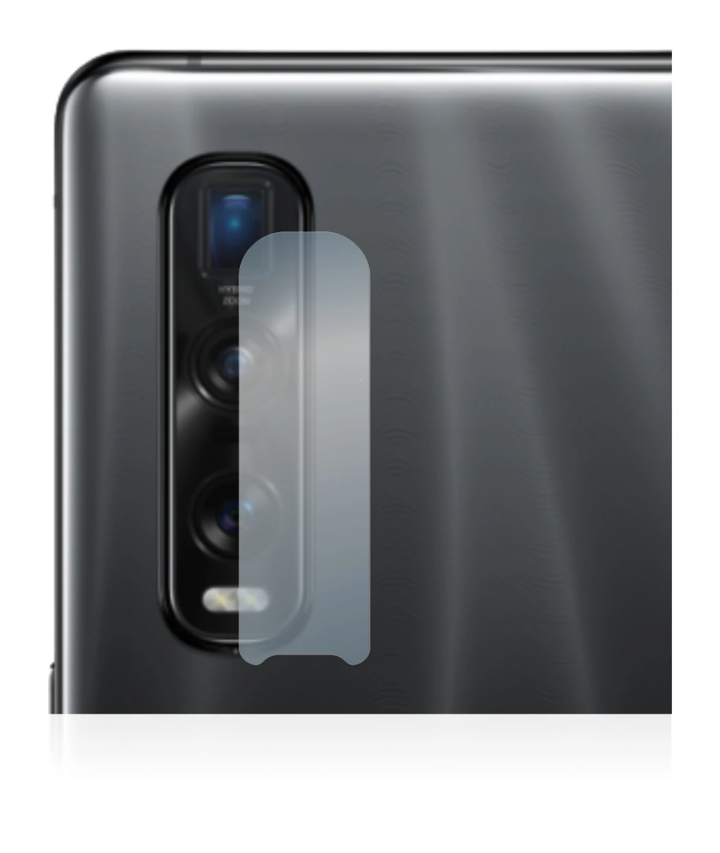 Image of the device Oppo Find X2 Pro (ONLY Camera Lens) with a wide variety of screen protectors.