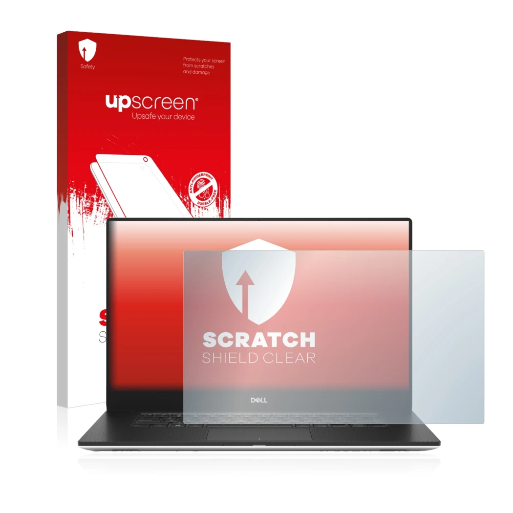 Front side of a product packaging with the brand logo upscreen. Next to it is the device Dell Precision 5540 shown with the co