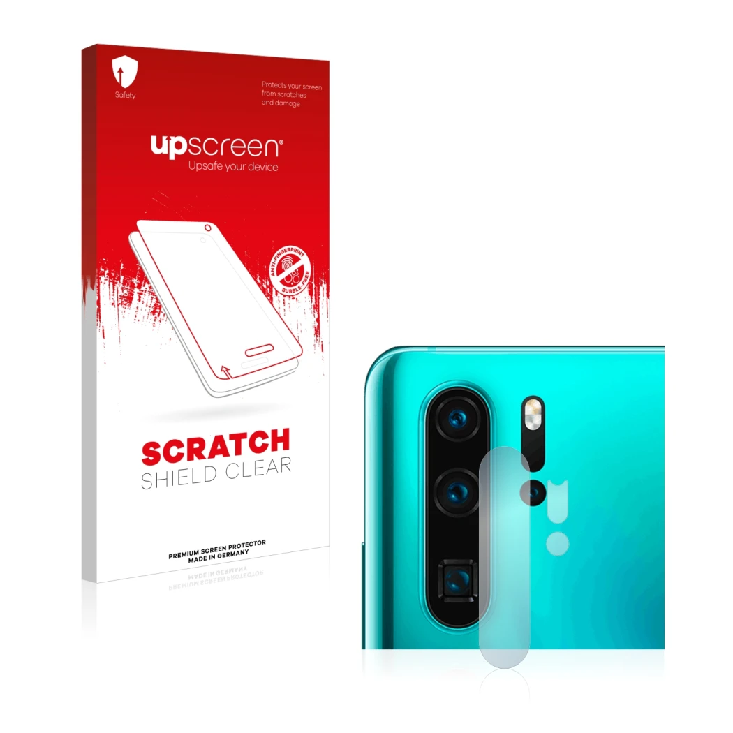 Front side of a product packaging with the brand logo upscreen. Next to it is the device Huawei P30 Pro New Edition (ONLY Came