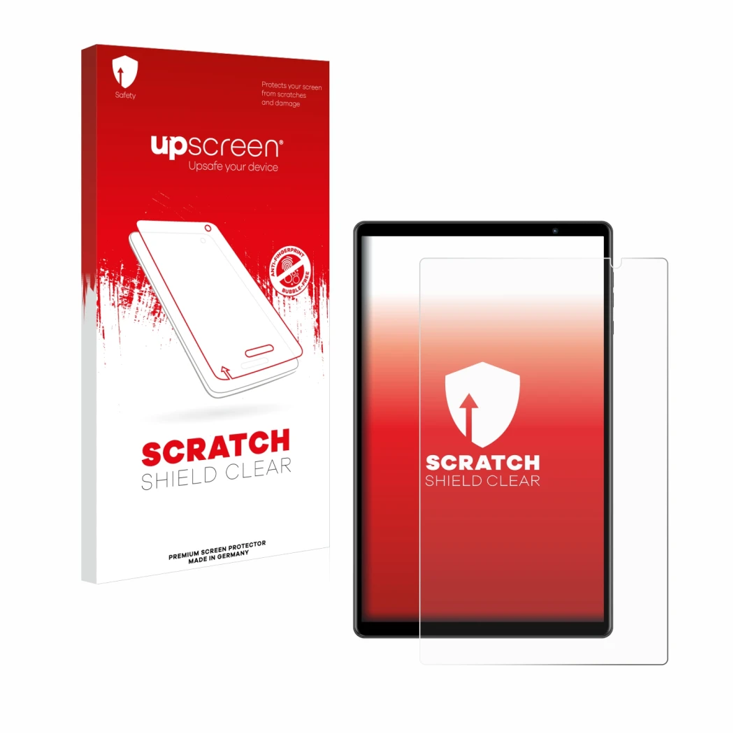 Front side of a product packaging with the brand logo upscreen. Next to it is the device Teclast P10S shown with the correspon