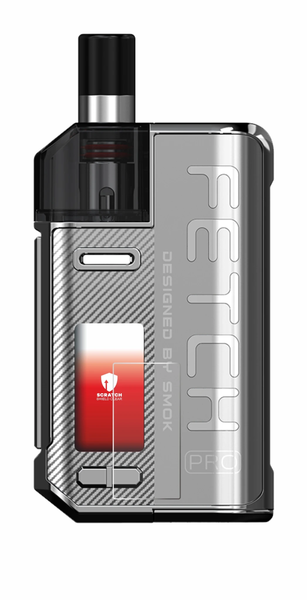 Image of the device Smok Fetch 80W Pro with a wide variety of screen protectors.