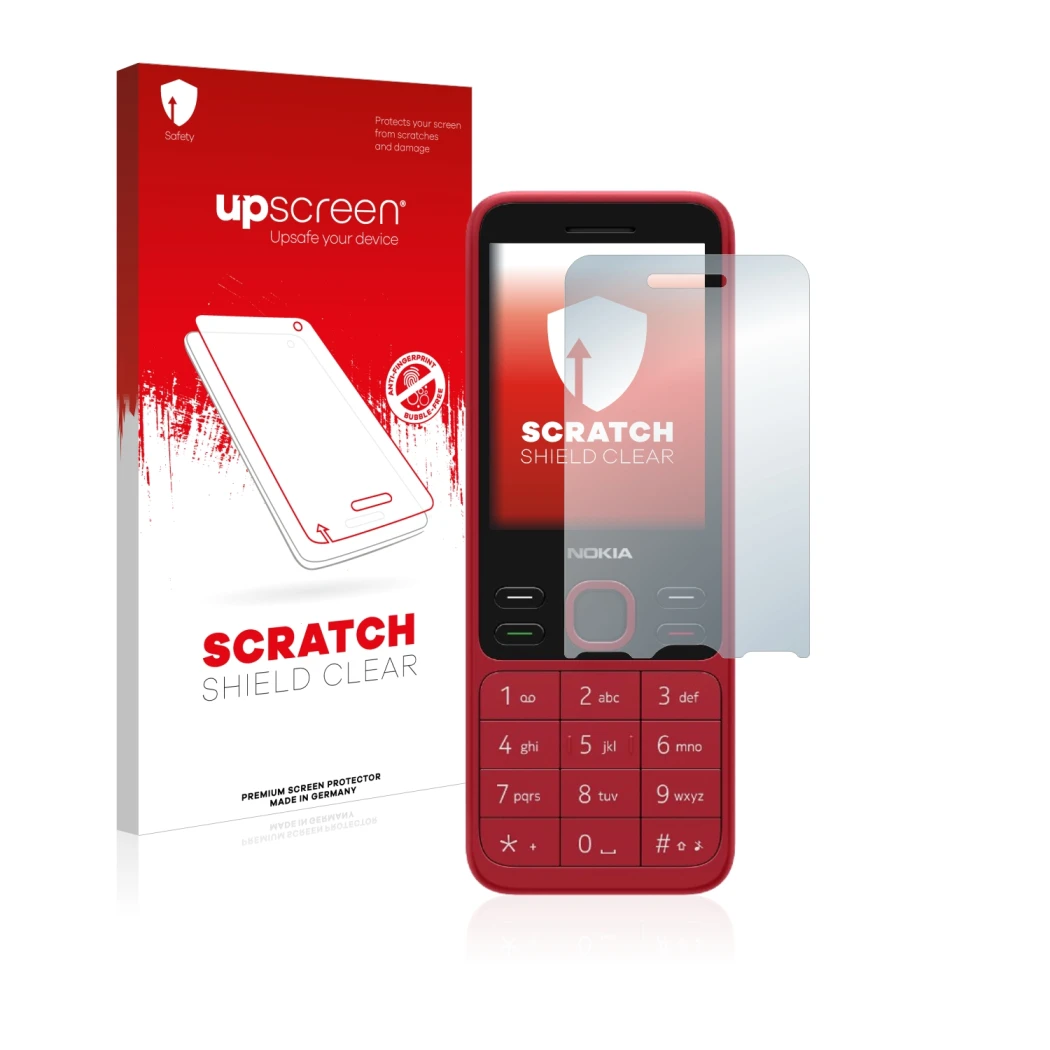 Front side of a product packaging with the brand logo upscreen. Next to it is the device Nokia 150 2020 shown with the corresp