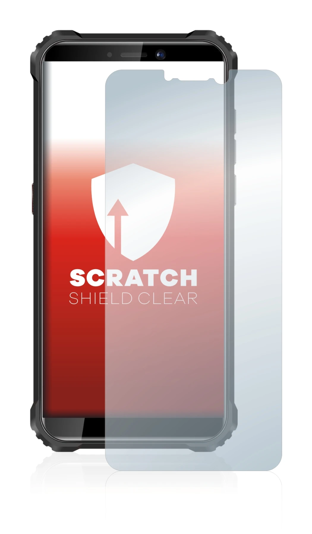 Image of the device Oukitel WP5 with a wide variety of screen protectors.